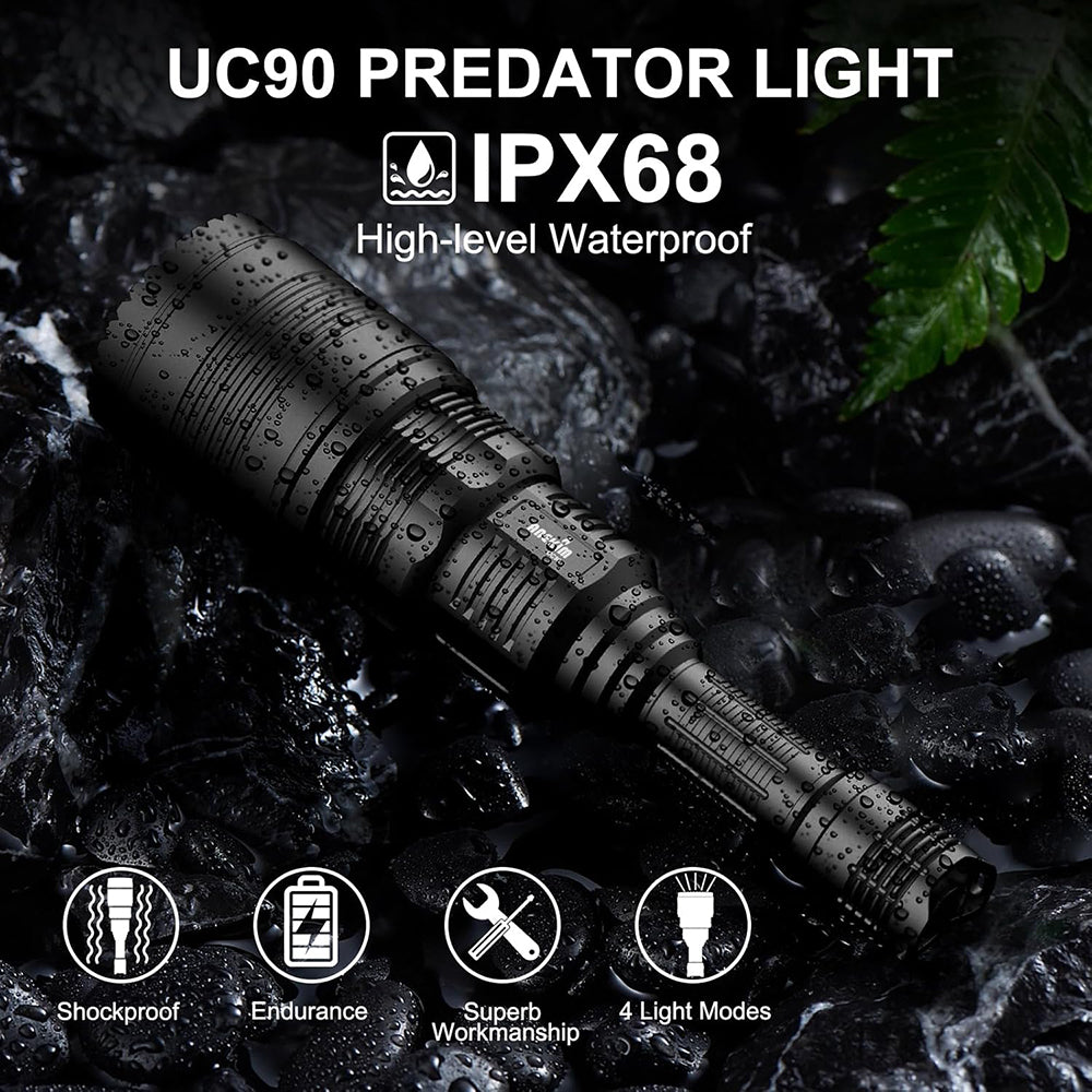 ANEKIM UC90 4-Color-in-1 (Red, White, Green,Blue) Circular Spotlight Hunting Light Predator Flashlight kit