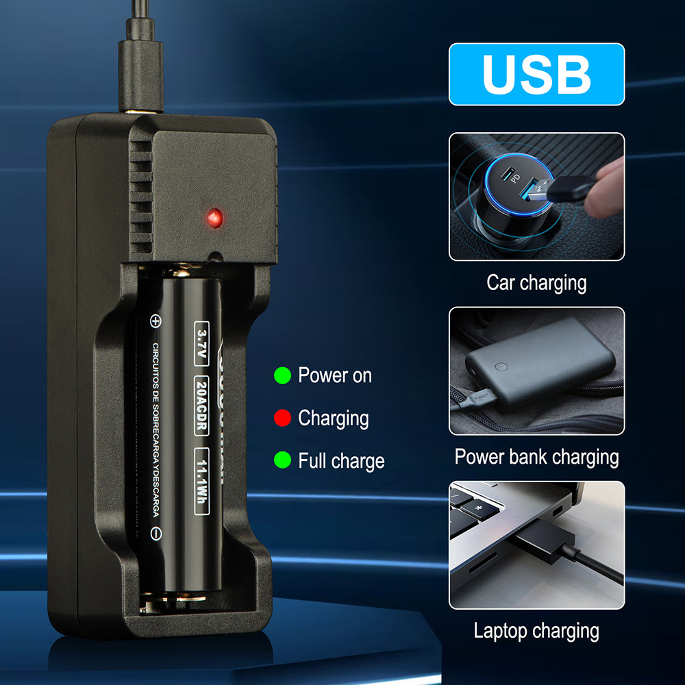 Saoprkler 18650 & 21700 Li-ion Battery Charger