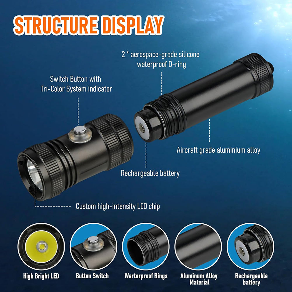Saoprkler GD01 Diving flashlight IPX8 3000LM