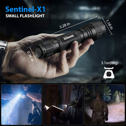 SAOPRKLER Sentinel-X1 Tactical Flashlight 1200 High Lumen Duty Belt Flashlight